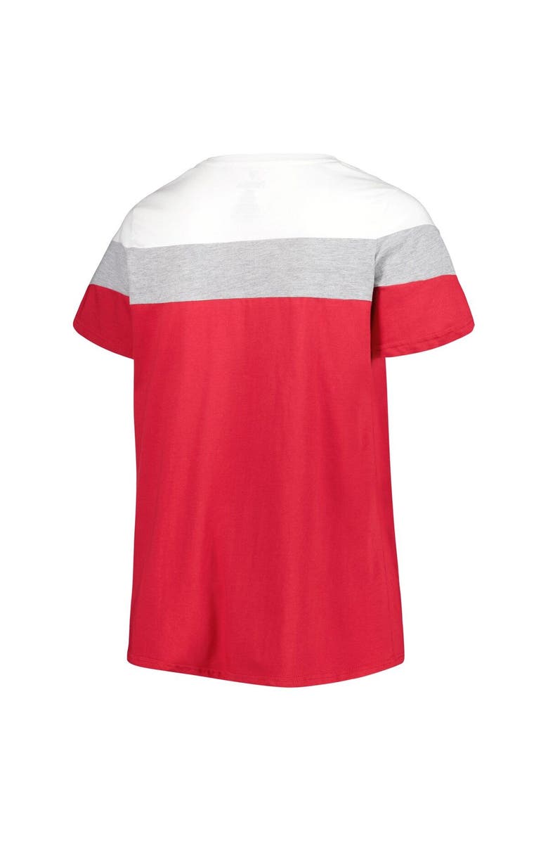 PROFILE Women's Crimson Oklahoma Sooners Plus Size Split Body T-Shirt, Alternate, color, 