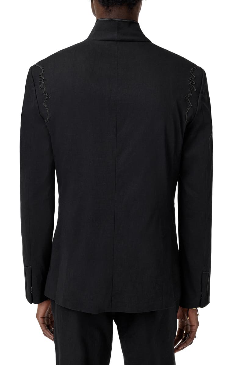John Varvatos Theodore Black Linen Blend Jacket, Alternate, color, Black