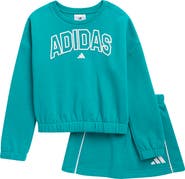 adidas Kids' Logo Fleece Sweatshirt & Skort Set