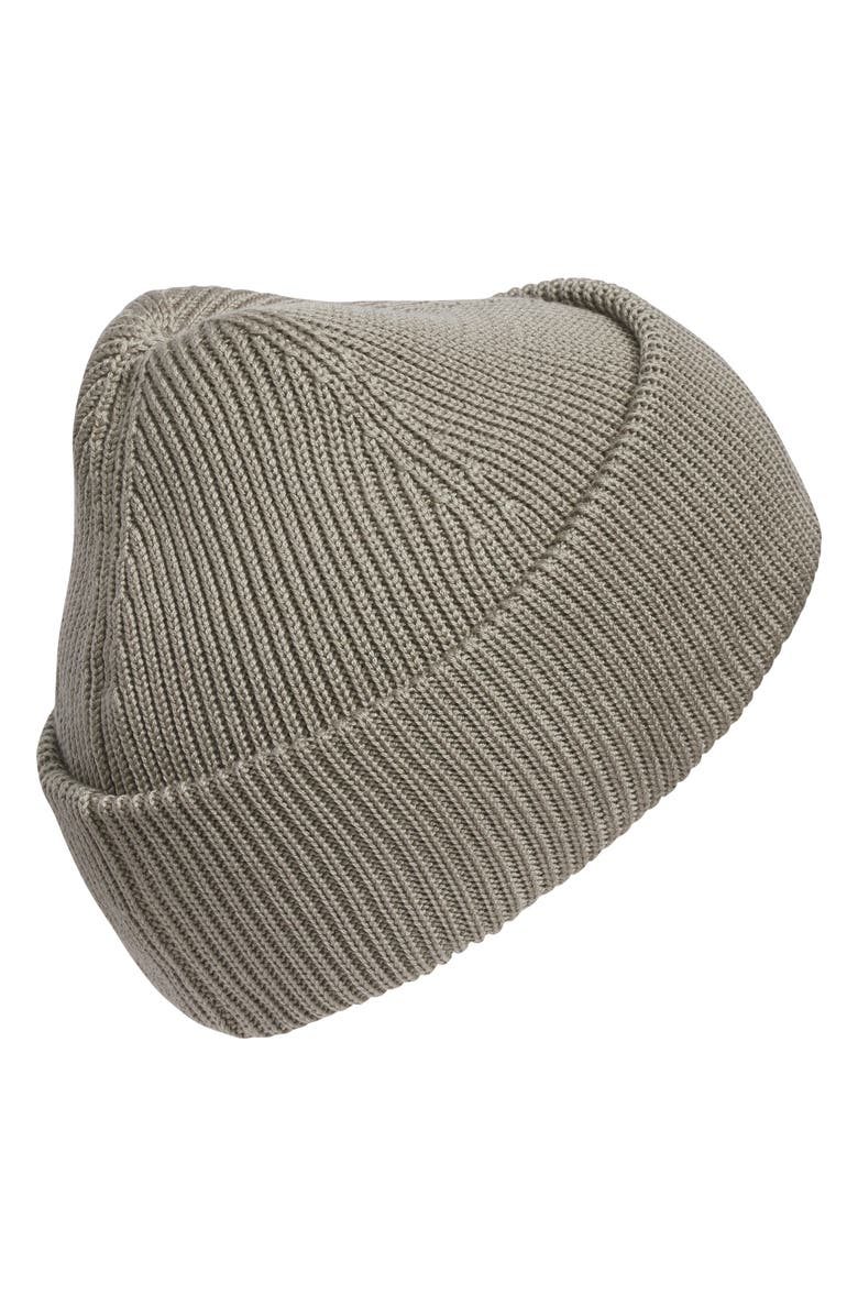 adidas Terrace Ribbd Beanie, Alternate, color, Silver Pebble / Black/ White