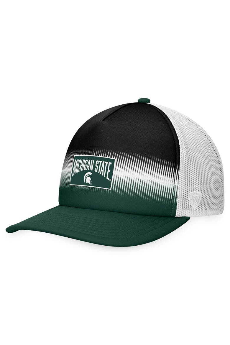 Men's Top of the World Green/Black Michigan State Spartans Daybreak Foam Trucker Adjustable Hat, Main, color, Green