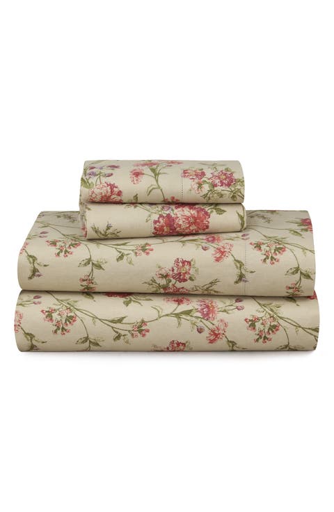 Dollhouse Floral Cotton Flannel Sheet Set