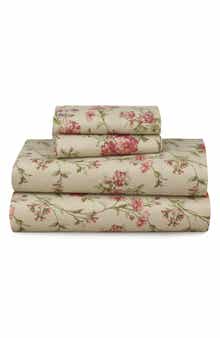 AZORES HOME Dollhouse Floral Cotton Flannel Sheet Set