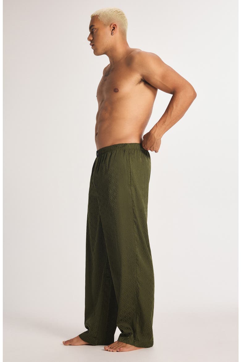 Savage X Satin Jacquard Sleep Pants, Alternate, color, CAMO GREEN X HATCH JACQUARD