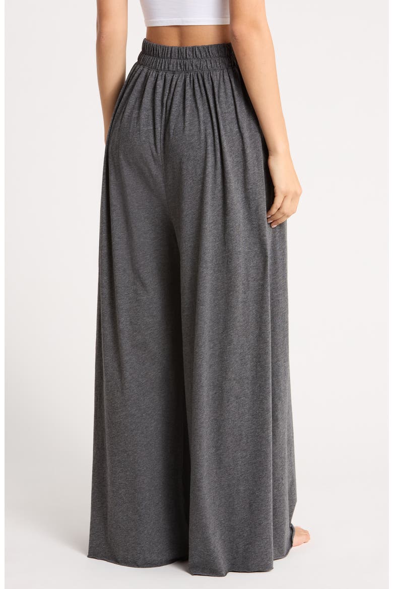 Organic Pima Wide Leg Lounge Pants, Alternate, color, RESTED CHARCOAL HEATHER