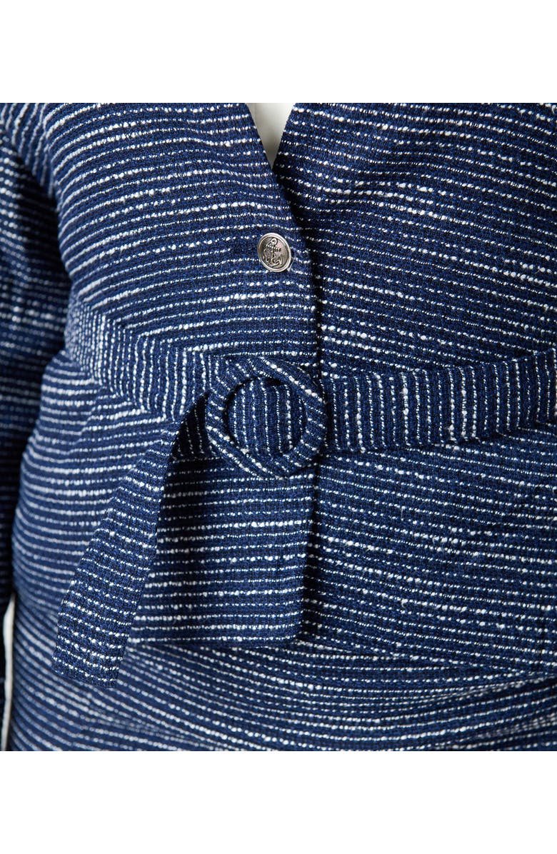 Unique Vintage Plus Size 1940s Tweed Belted Jacket, Alternate, color, Navy & White Tweed