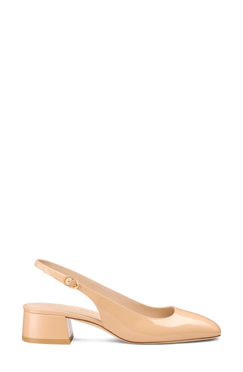 Stuart Weitzman Women's Bridgt 50mm Leather Slingback Pumps In Adobe