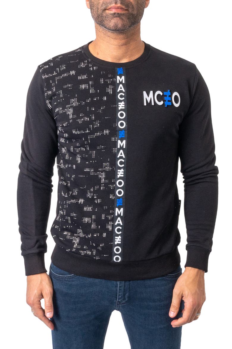 Future Black Stretch Cotton Graphic Sweater, Alternate, color, BLACK