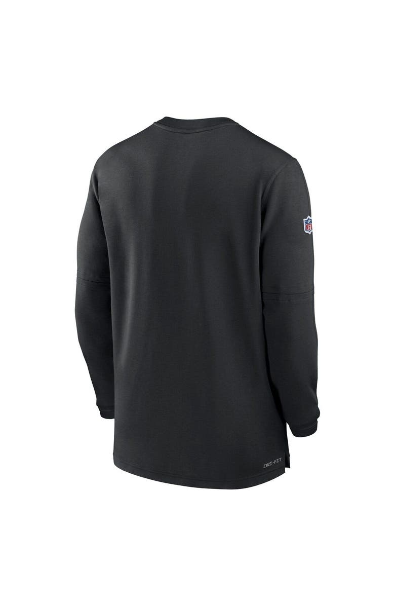 Nike Men's Nike  Black Pittsburgh Steelers 2023 Sideline Performance Long Sleeve Tri-Blend Quarter-Zip Top, Alternate, color, Black