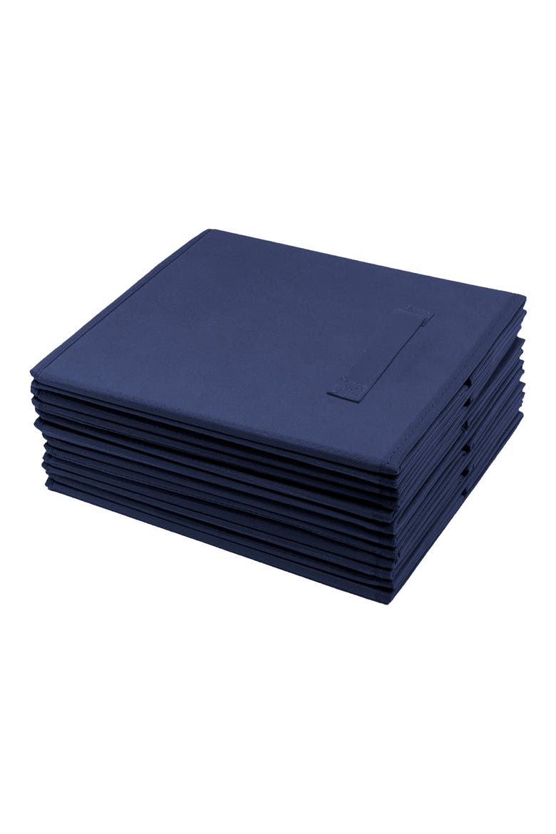 Navy Foldable Storage Cube Basket Bin - Pack of 6, Alternate, color, NAVY BLUE