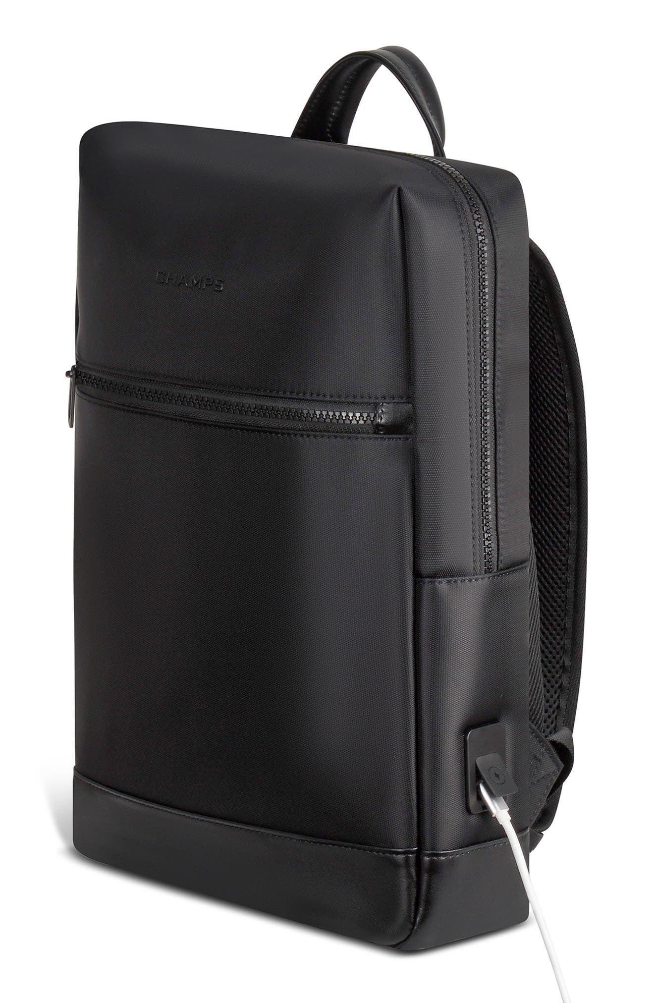 CHAMPS Onyx Modern Waterproof Backpack, Alternate, color, Black