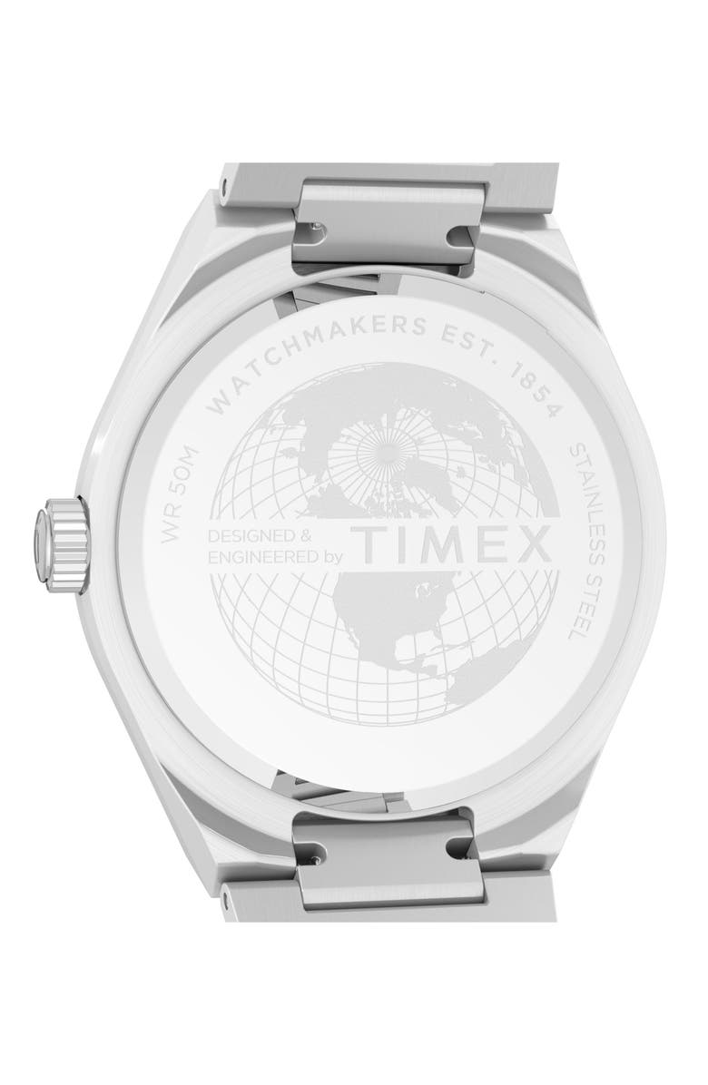 Timex<sup>®</sup> Q Continental Blue Dial Bracelet Watch, 39mm, Alternate, color, Black