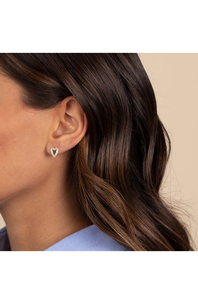 BY ADINA EDEN Diamond Pave Outline Heart Stud Earring 14K, Alternate, color, 