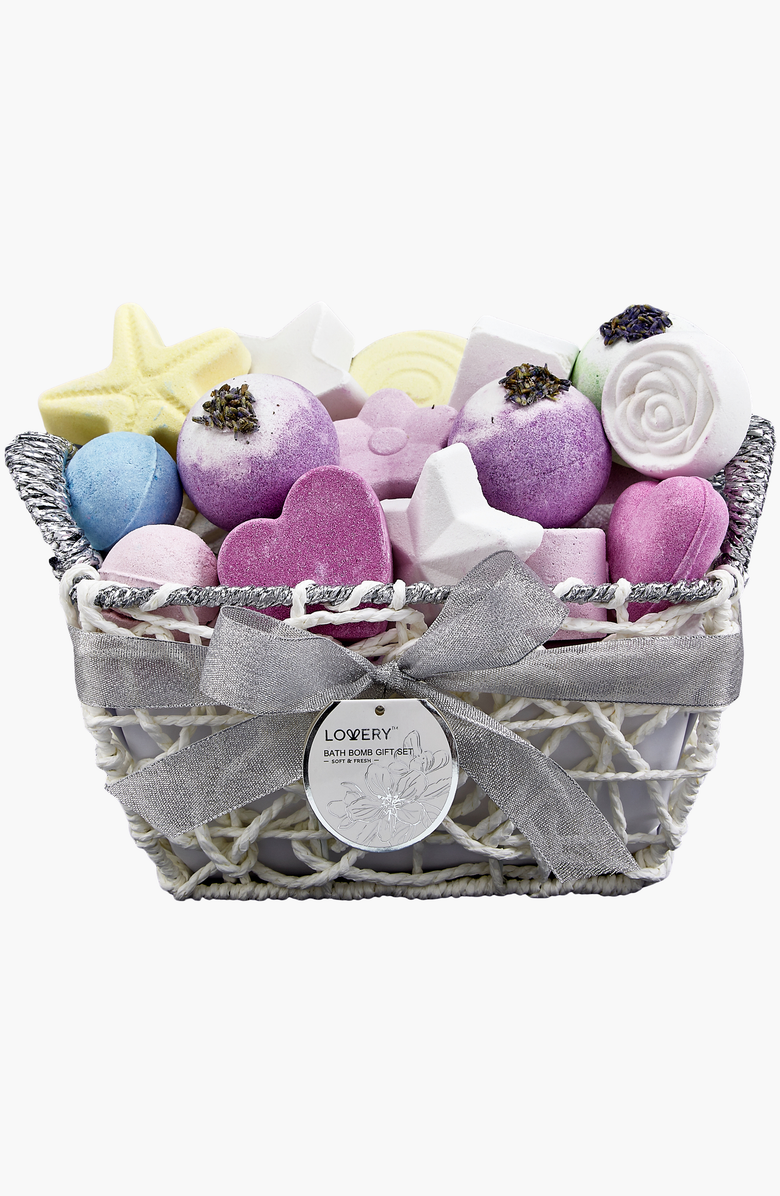 Lovery 17-Piece Bath Bombs Gift Set with Shea and Coco Butter, Main, color, Multicolor