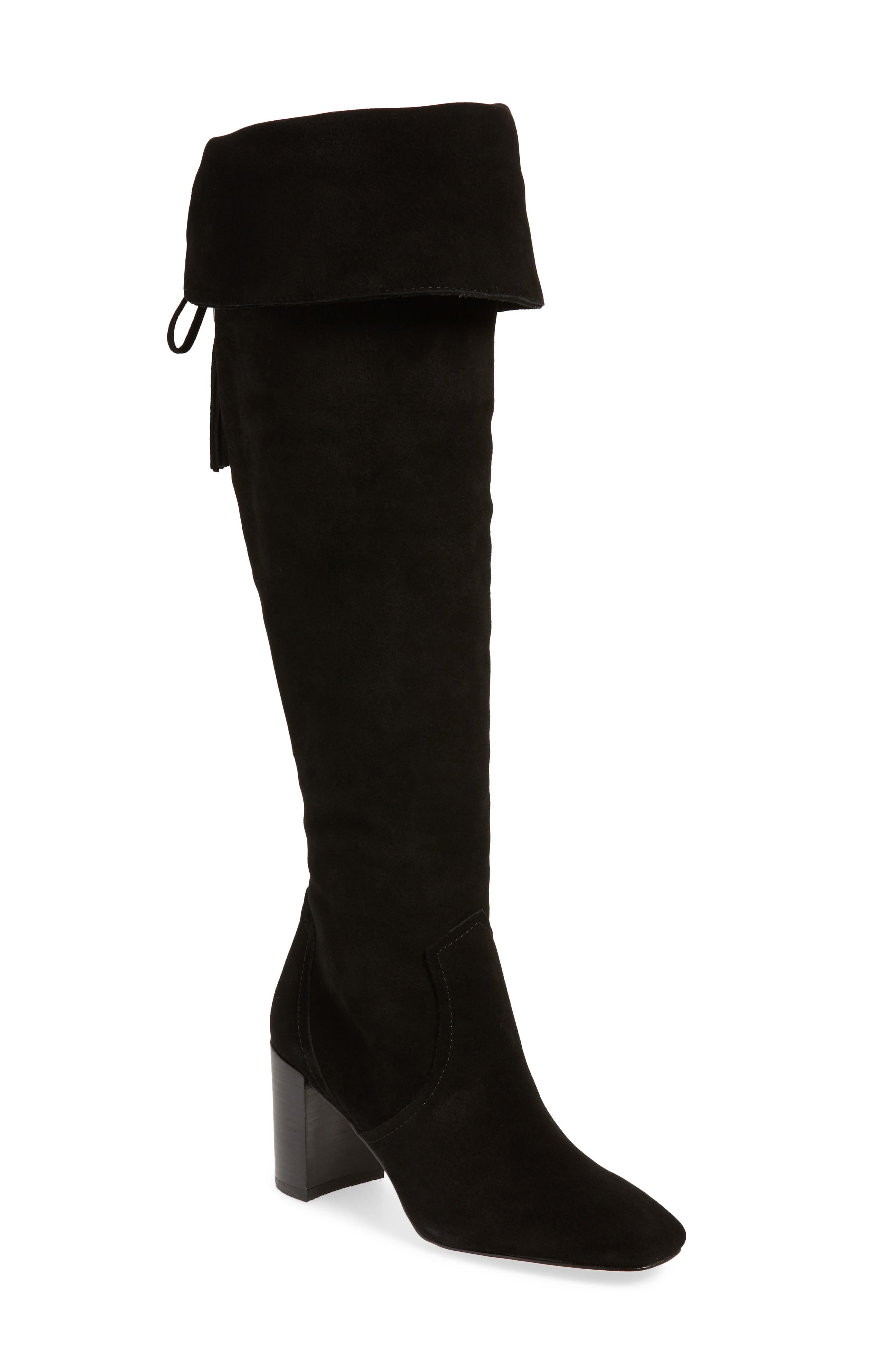 KARL LAGERFELD PARIS Razo Tassel Knee High Boot, Main, color, 
