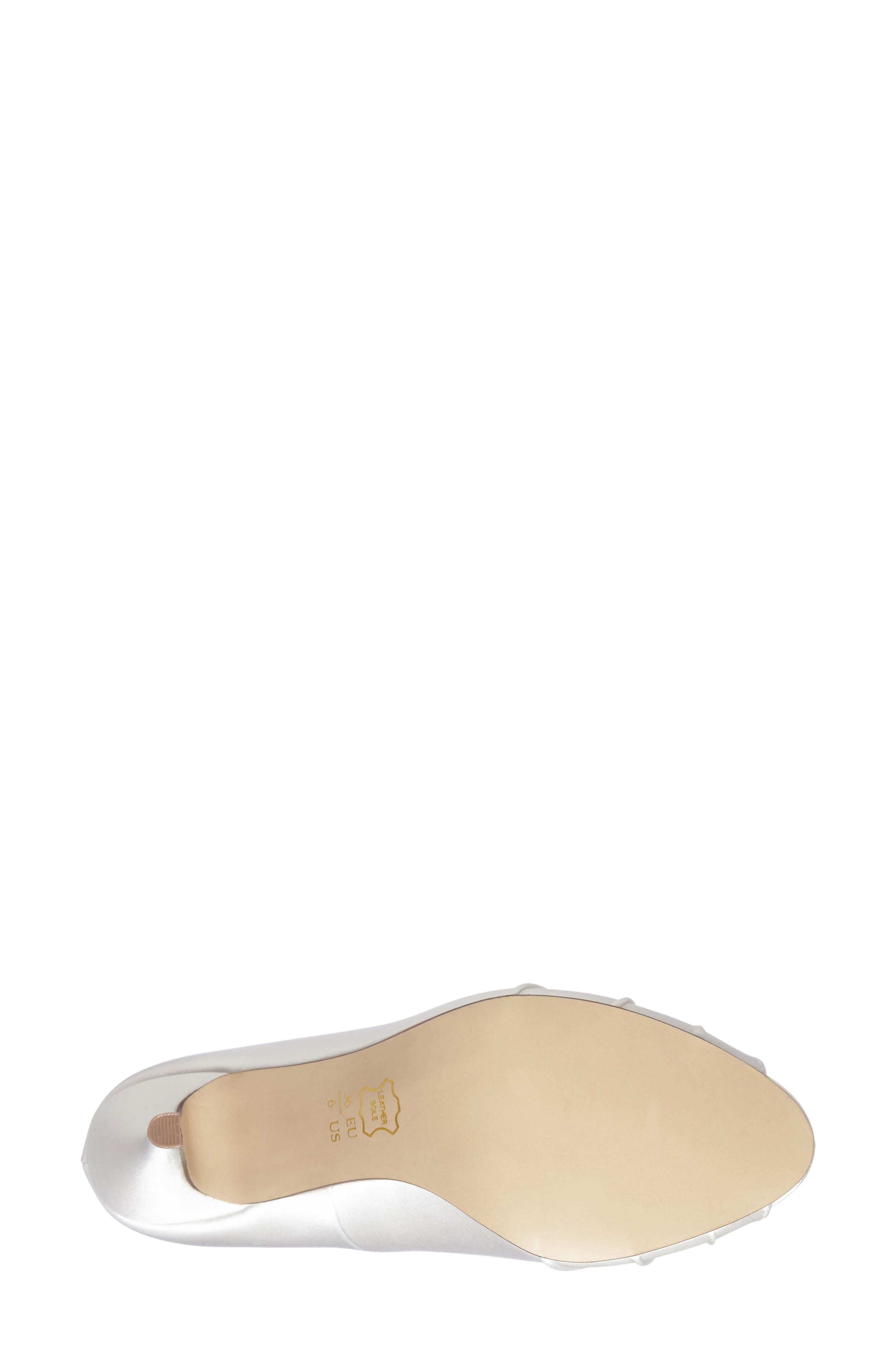 'Tender' Open Toe Pump, Alternate, color, IVORY SATIN