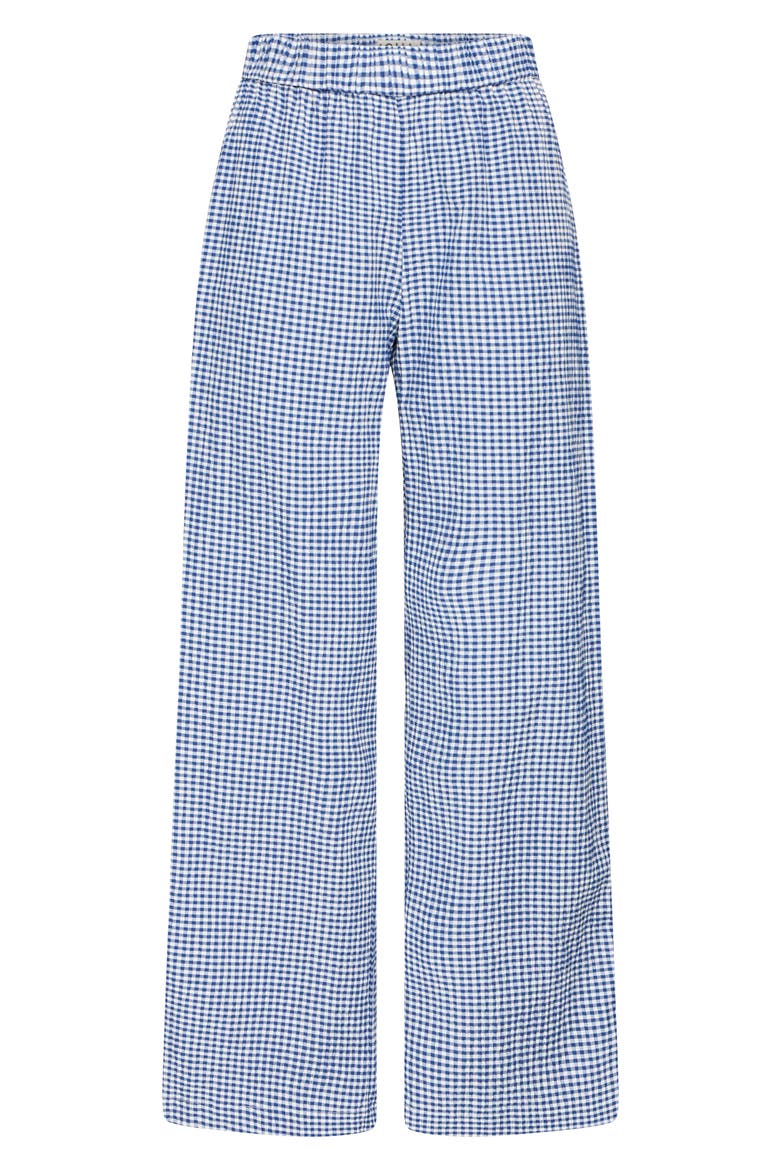 Check Print Wide Leg Pants, Alternate, color, SODALITE BLUE/WHITECHECK