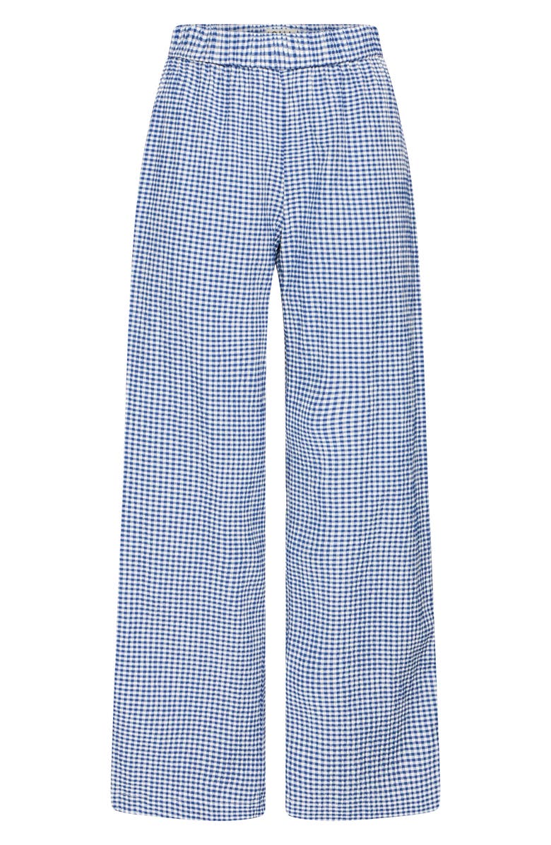 ICHI Check Print Wide Leg Pants, Alternate, color, 