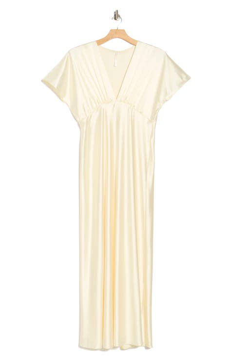 V-Neck Satin Dress (Plus Size)