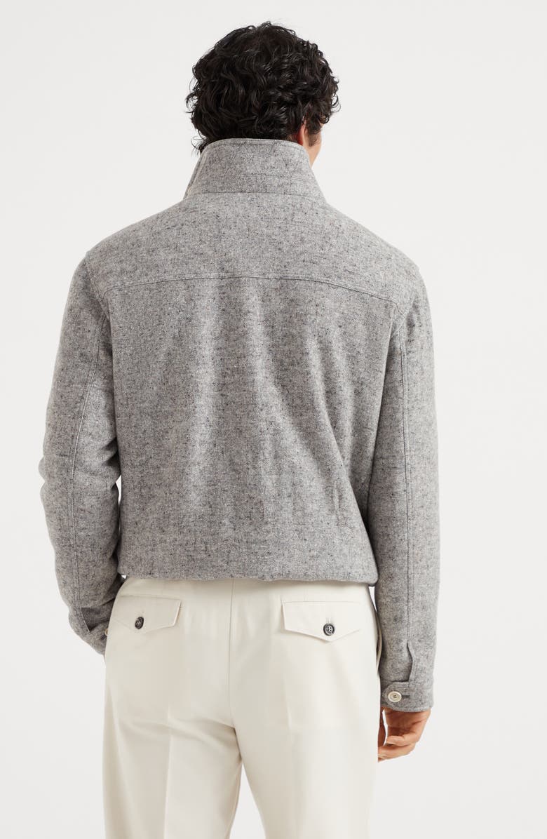 Brunello Cucinelli Virgin wool and silk donegal bomber jacket with Themore<sup>®</sup> padding, Alternate, color, 