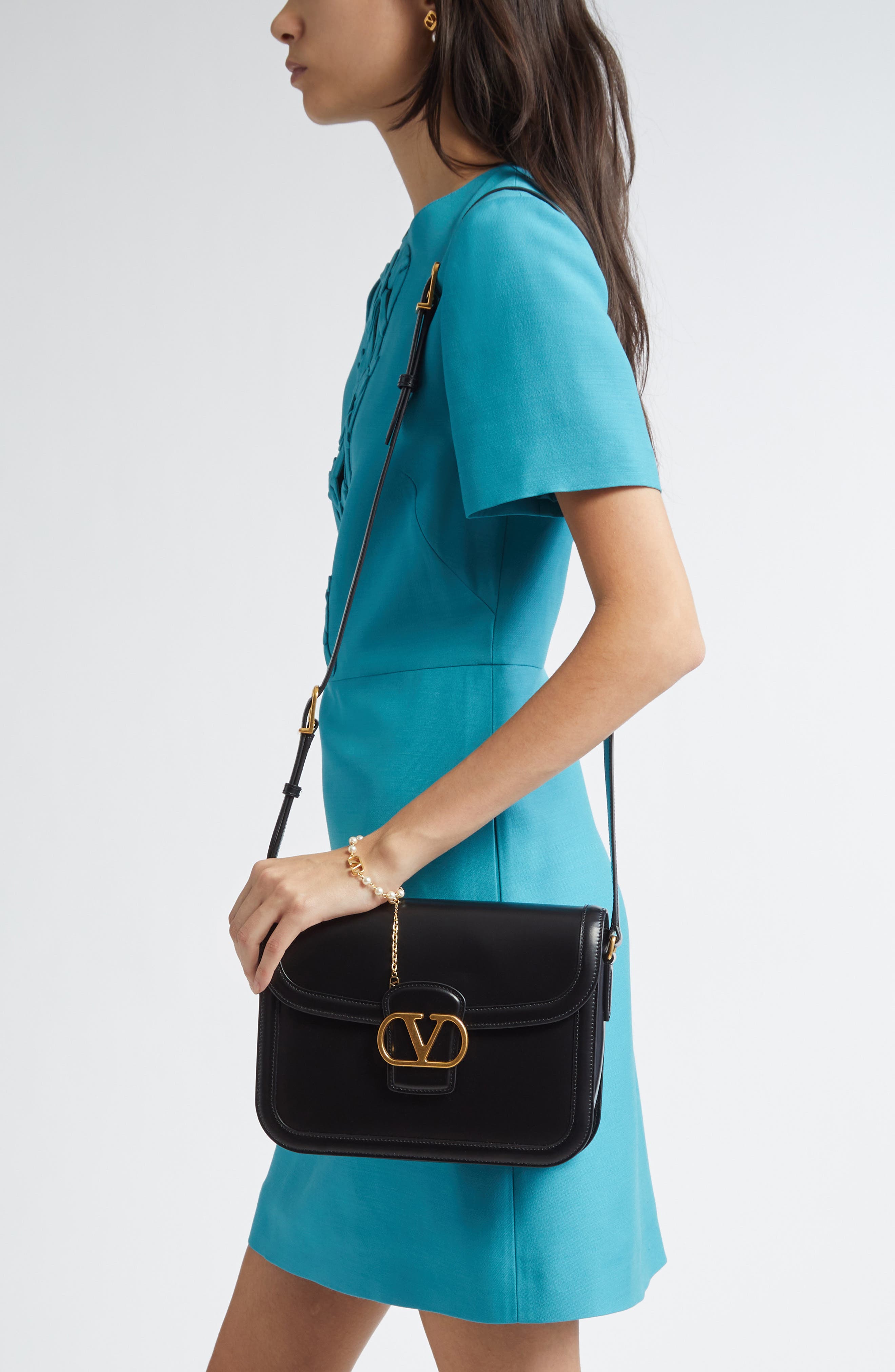 Valentino Garavani 9TO5 Leather Shoulder Bag, Alternate, color, 