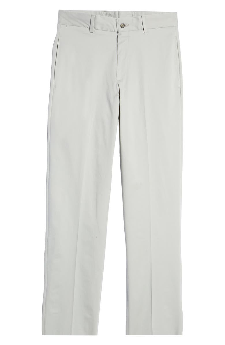 Berle Charleston Khakis Flat Front Cotton Stretch Twill Dress Pants, Alternate, color, Light Grey