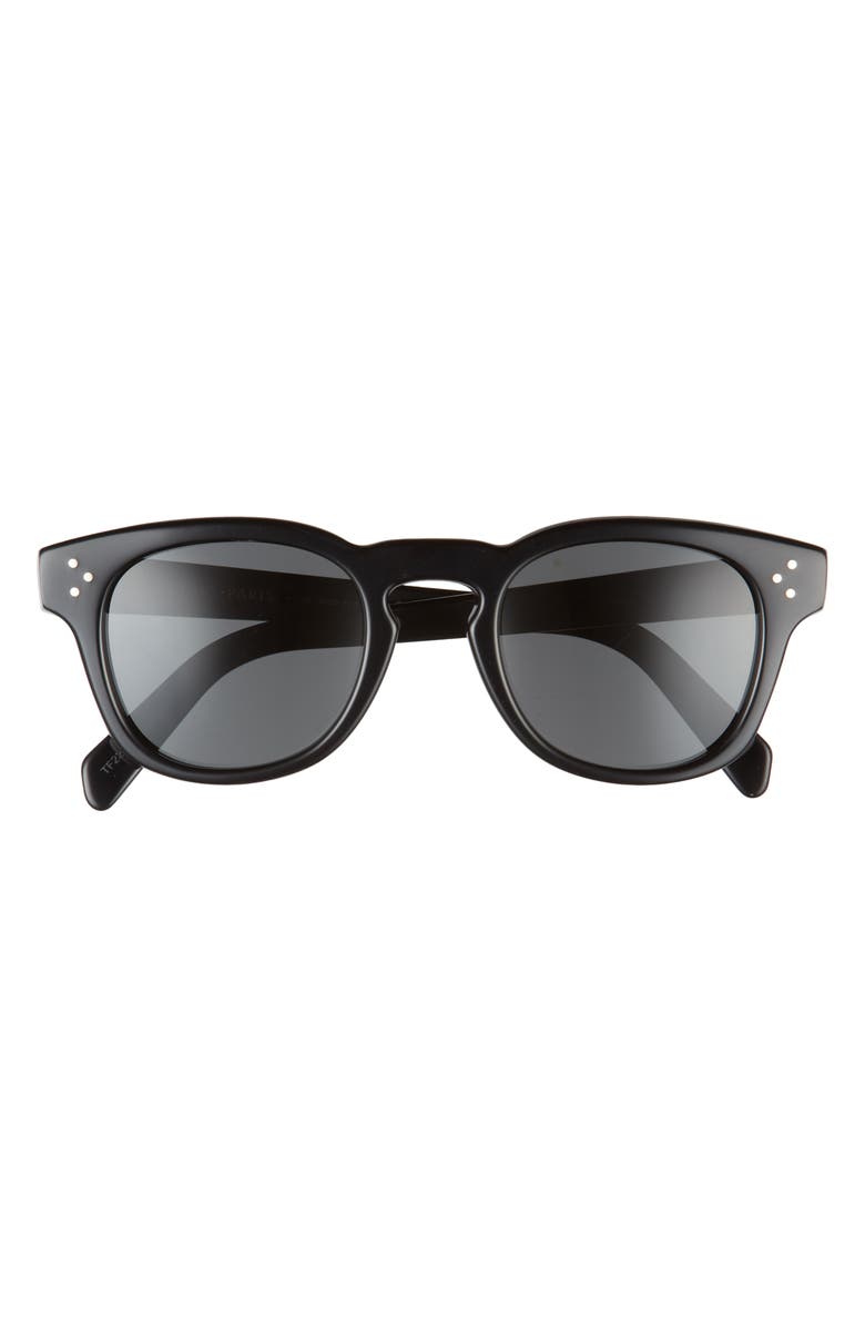 CELINE Bold 3 Dots 49mm Square Sunglasses, Main, color, Shiny Black / Smoke