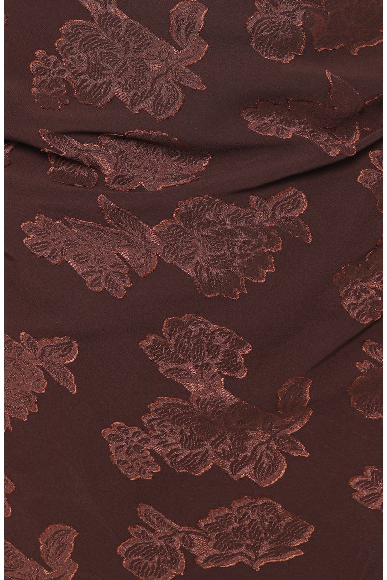 Remy Floral Jacquard Maxi Cocktail Dress, Alternate, color, BROWN