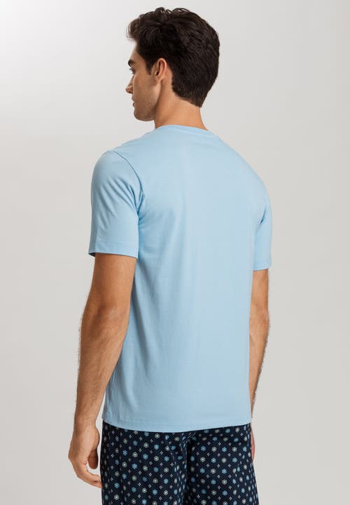 Hanro Living Shirts Cotton V-neck T-shirt In Blue