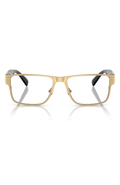 Versace 57mm Rectangular Optical Glasses In Gold