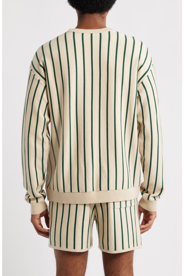 Emerald Stripe Crewneck Sweater, Alternate, color, GREEN