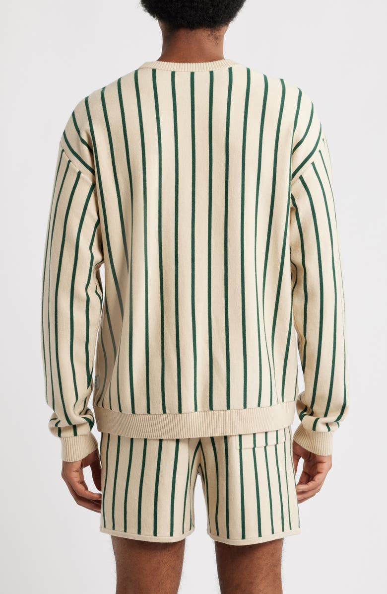 MAVRANS Emerald Stripe Crewneck Sweater, Alternate, color, Green