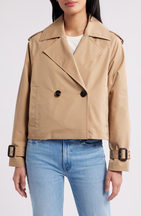 Double Breasted Crop Trench Coat
