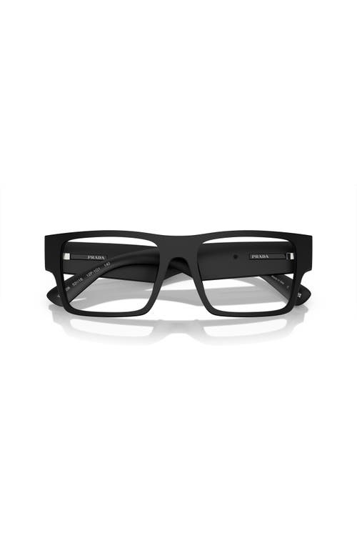 Prada 54mm Rectangle Optical Glasses In Black