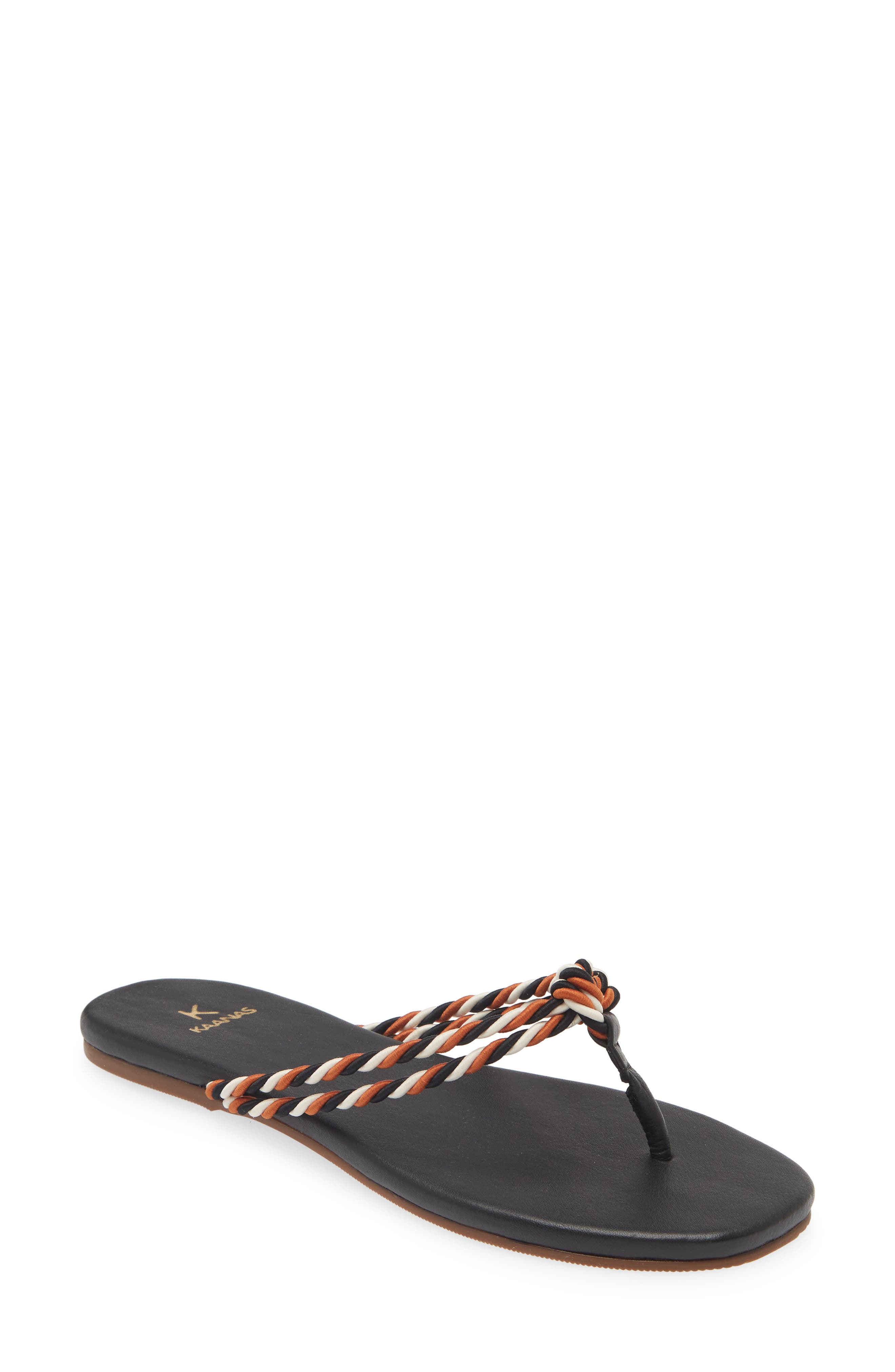 Kaanas Litibuan Corded Flip Flop, Main, color, Navy Multi
