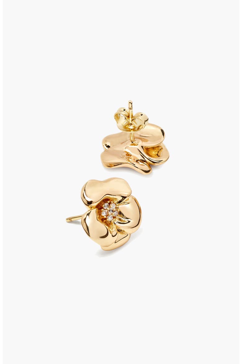 Lulu Midi Flower Stud Earring in Gold, Alternate, color, Gold