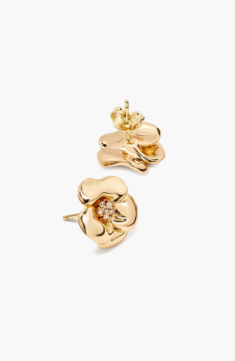 YOJ Lulu Midi Flower Stud Earring in Gold, Alternate, color, Gold