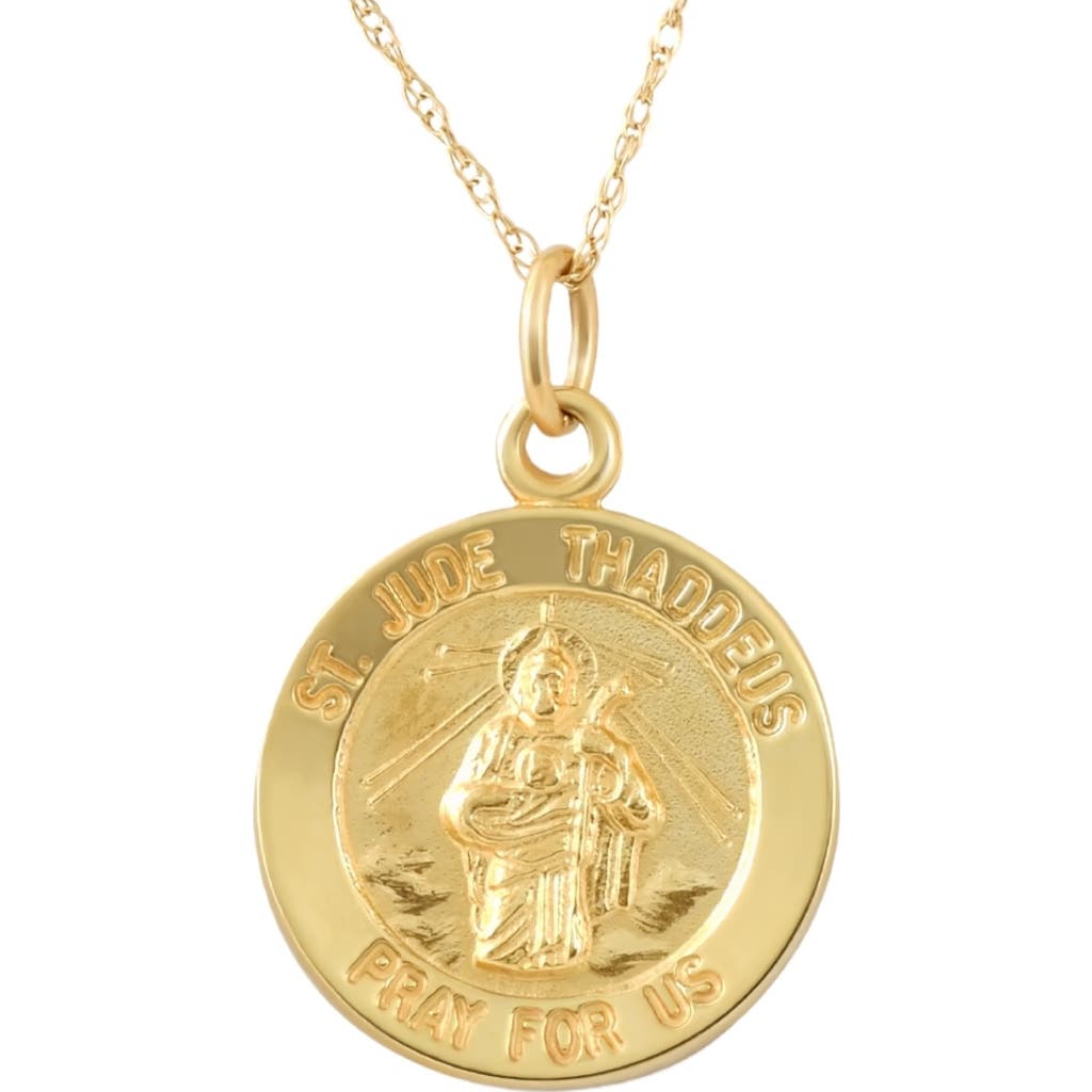 Bliss Diamond 14k Gold St. Jude Thaddeus Medal Pendant 1" Tall 2 Grams In Yellow Gold