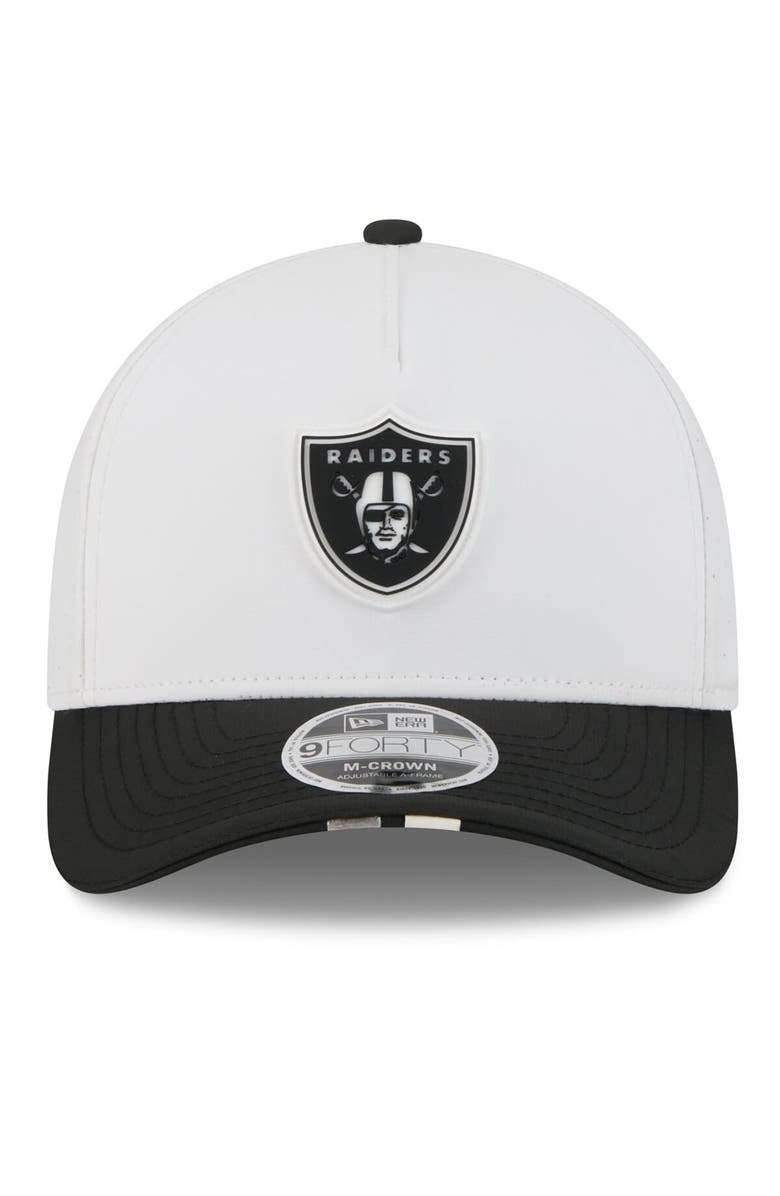 New Era Men's New Era White/Black Las Vegas Raiders 2025 NFL Training Camp A-Frame 9FORTY Adjustable Hat, Alternate, color, White