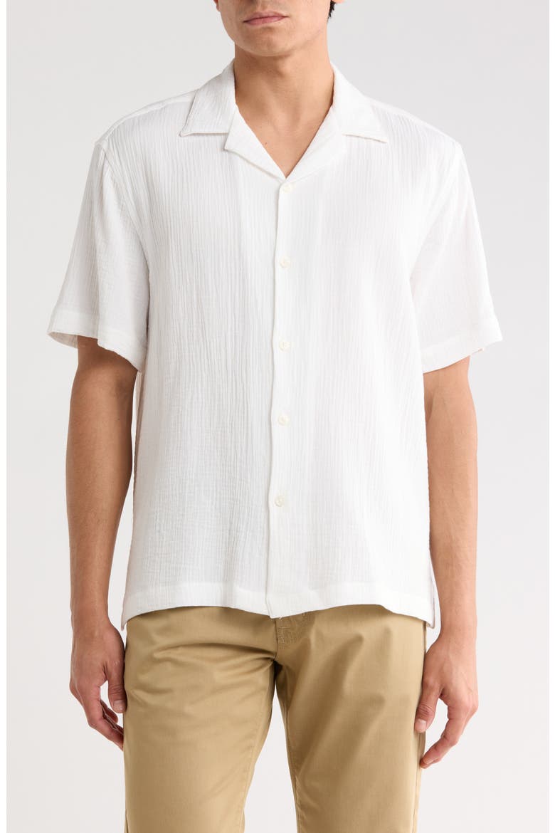 Textured Short Sleeve Shirt, Main, color, OFF WHITE