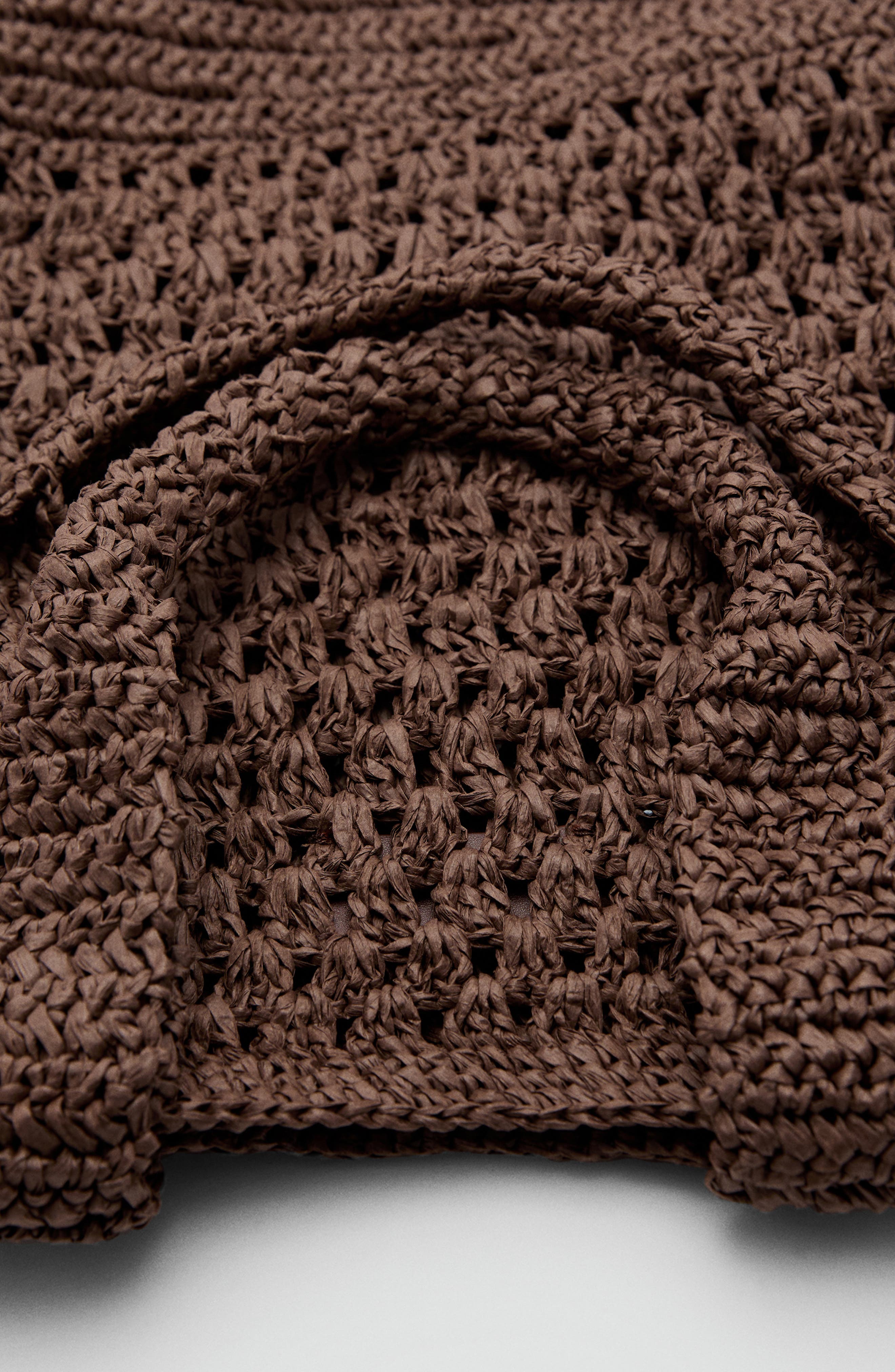 MANGO Straw Shopper Bag, Alternate, color, 