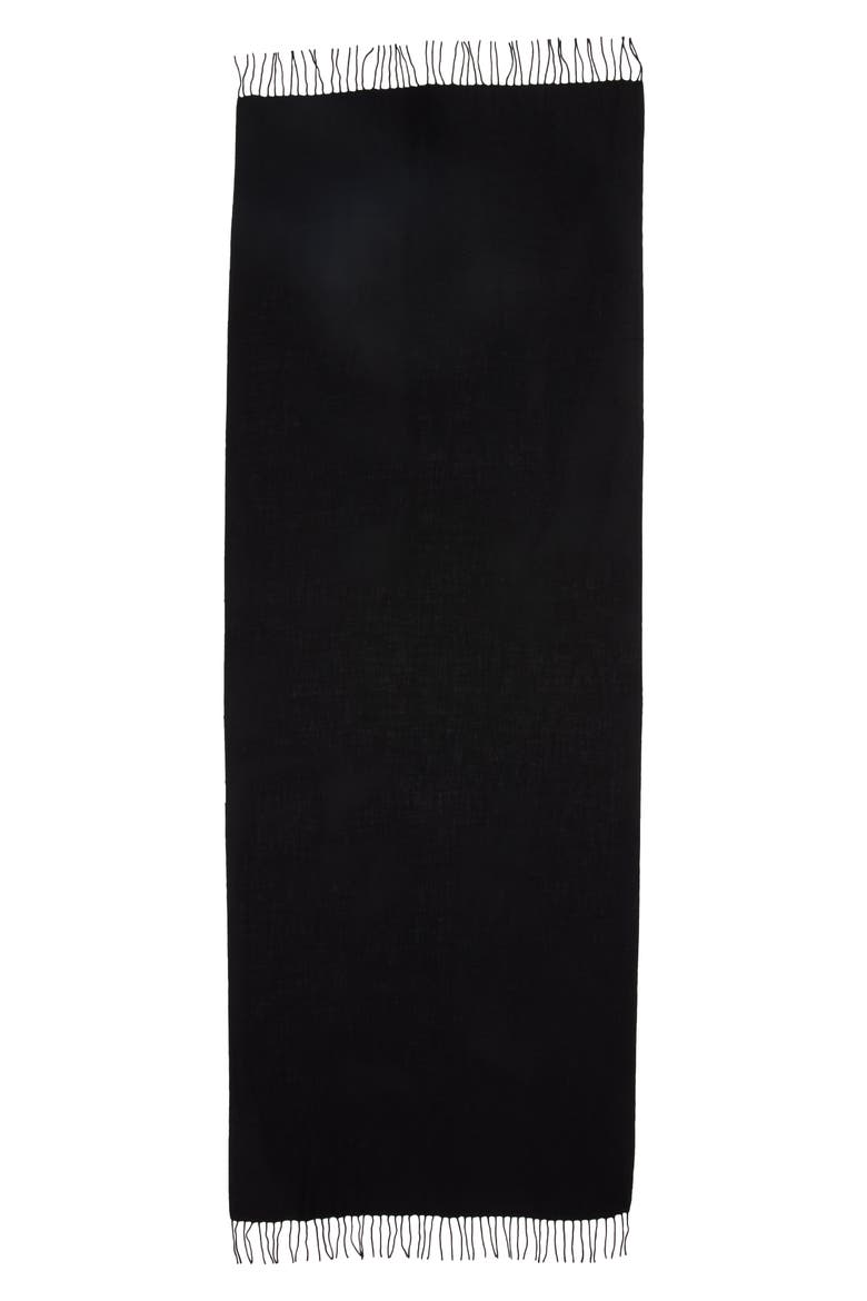 Tissue Weight Wool & Cashmere Scarf, Alternate, color, BLACK