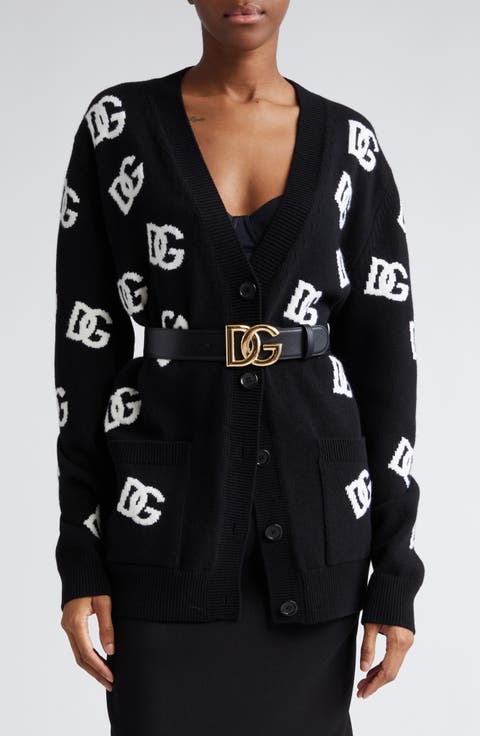 DG Logo Intarsia V-Neck Cashmere Cardigan
