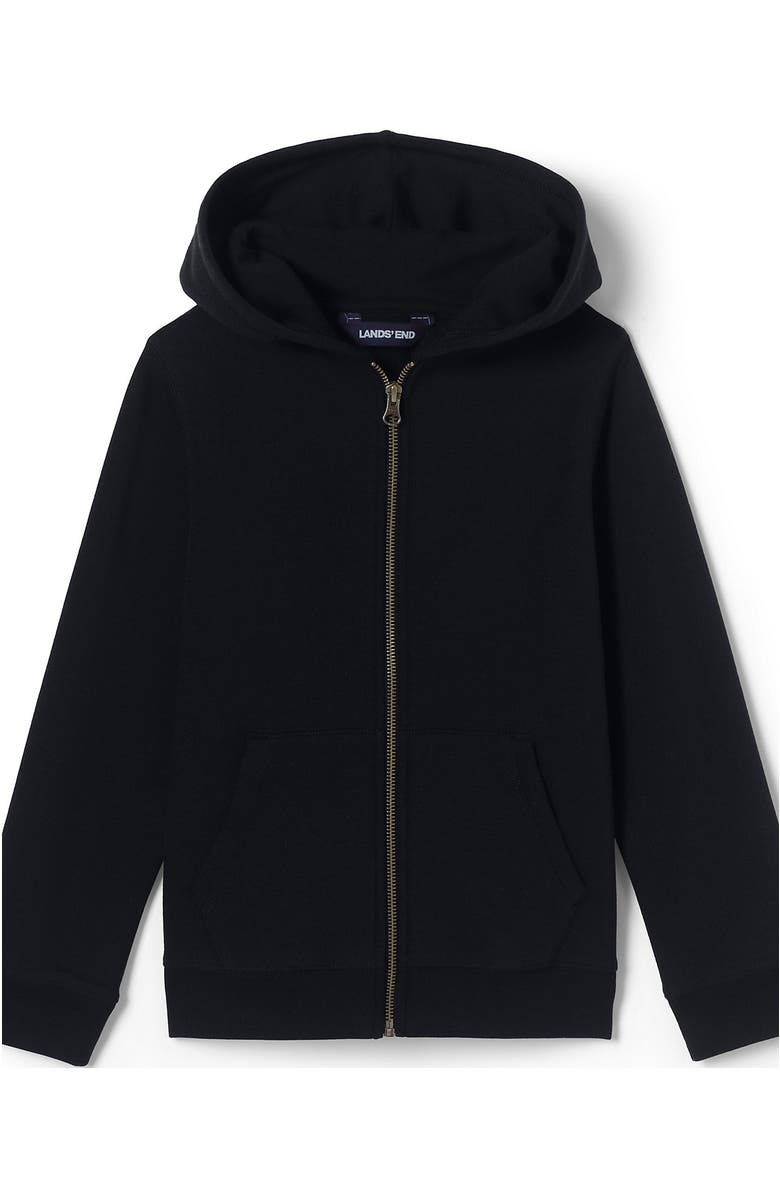 Lands' End School Uniform Kids Zip Front Sweatshirt, Main, color, Black