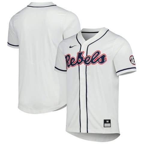 Men's Nike White Ole Miss Rebels Full-Button Replica Baseball Jersey