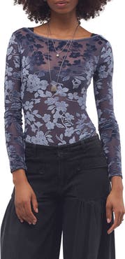 Free People Intimately FP Loved You First Floral Embroidered Bodysuit