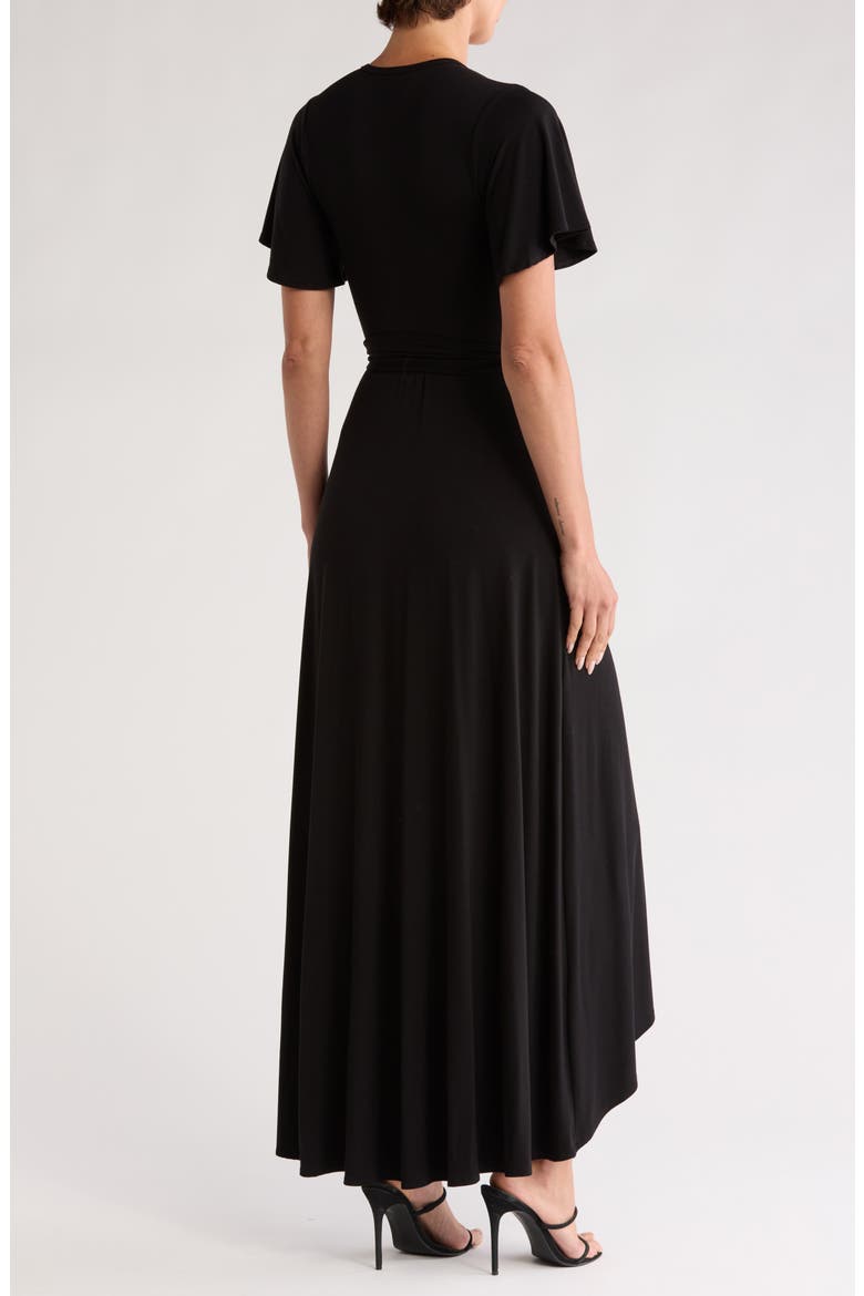 Cascade Wrap Maxi Dress, Alternate, color, BLACK