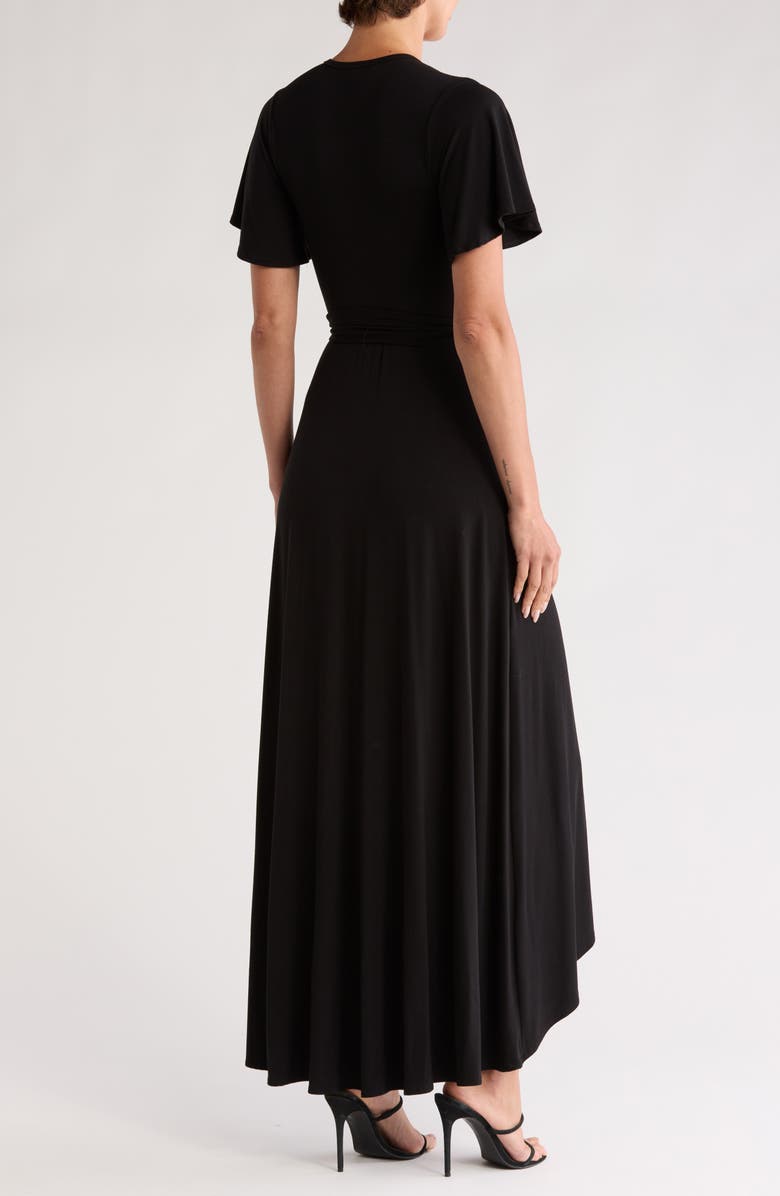 GO COUTURE Cascade Wrap Maxi Dress, Alternate, color, Black
