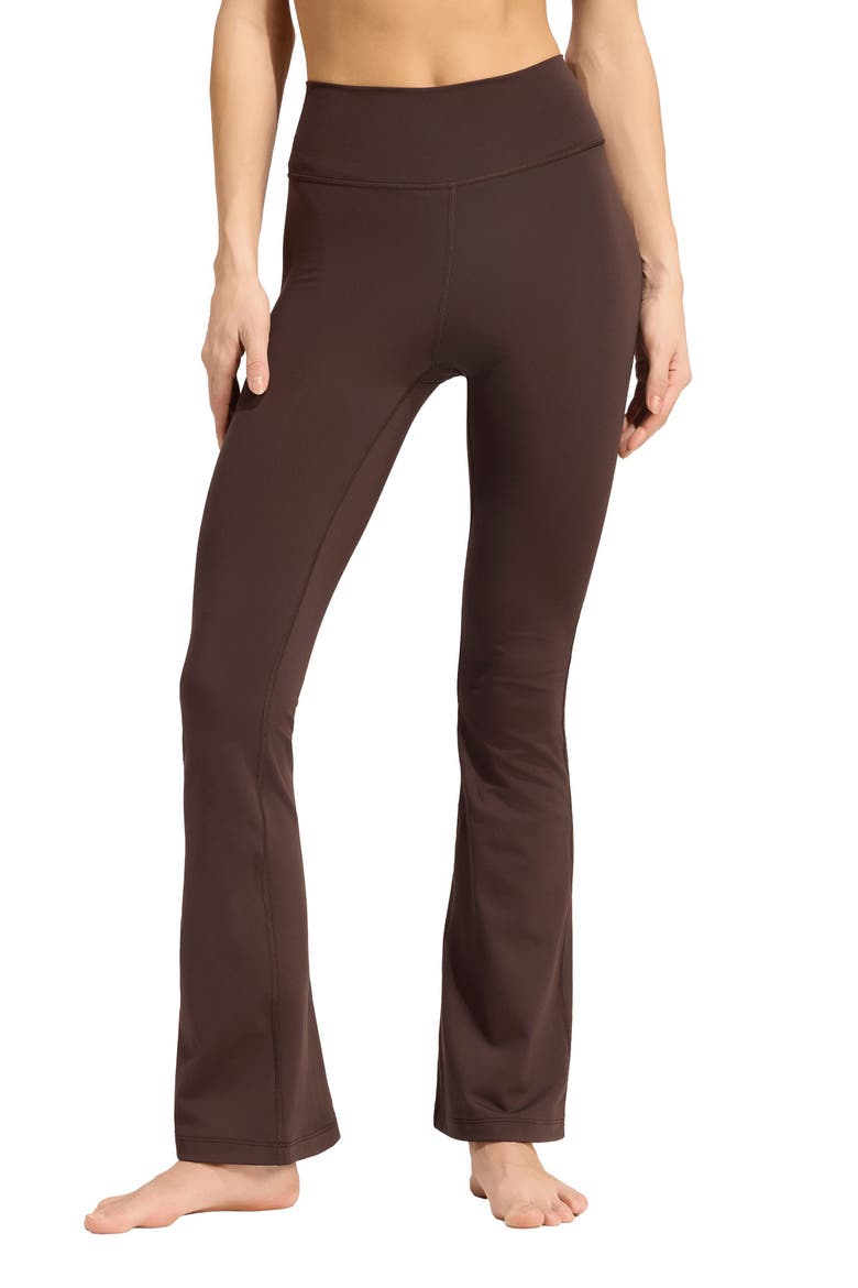 AllMe Essentials High Waist Flare Leggings, Main, color, AURORA COFFEE