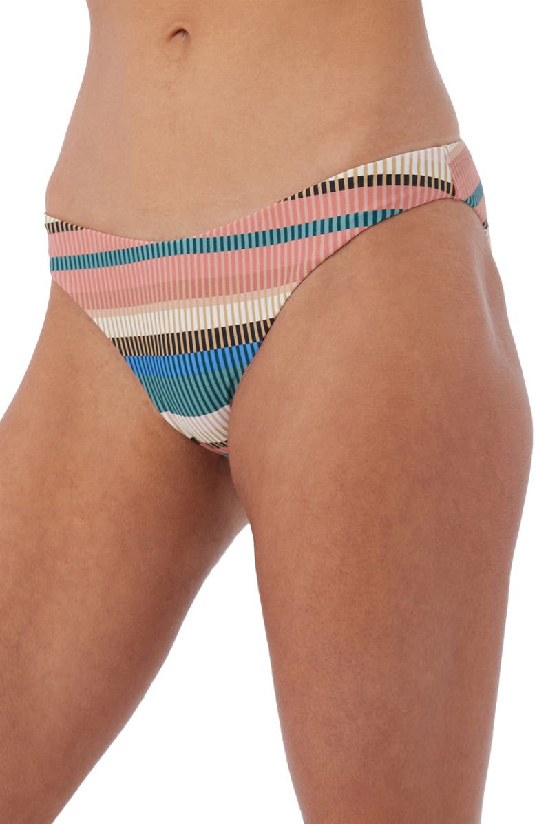 O'Neill Kendari Rockley Stripe Bikini Bottoms, Alternate, color, 